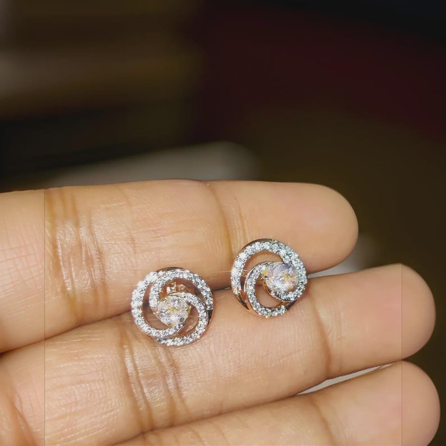 1.50Ct Diamond Stud Earrings VVS1 Diamond Cluster Women's Stud Earrings 14K Rose Gold Finish 925 Silver Stud Earrings Push Back Stud