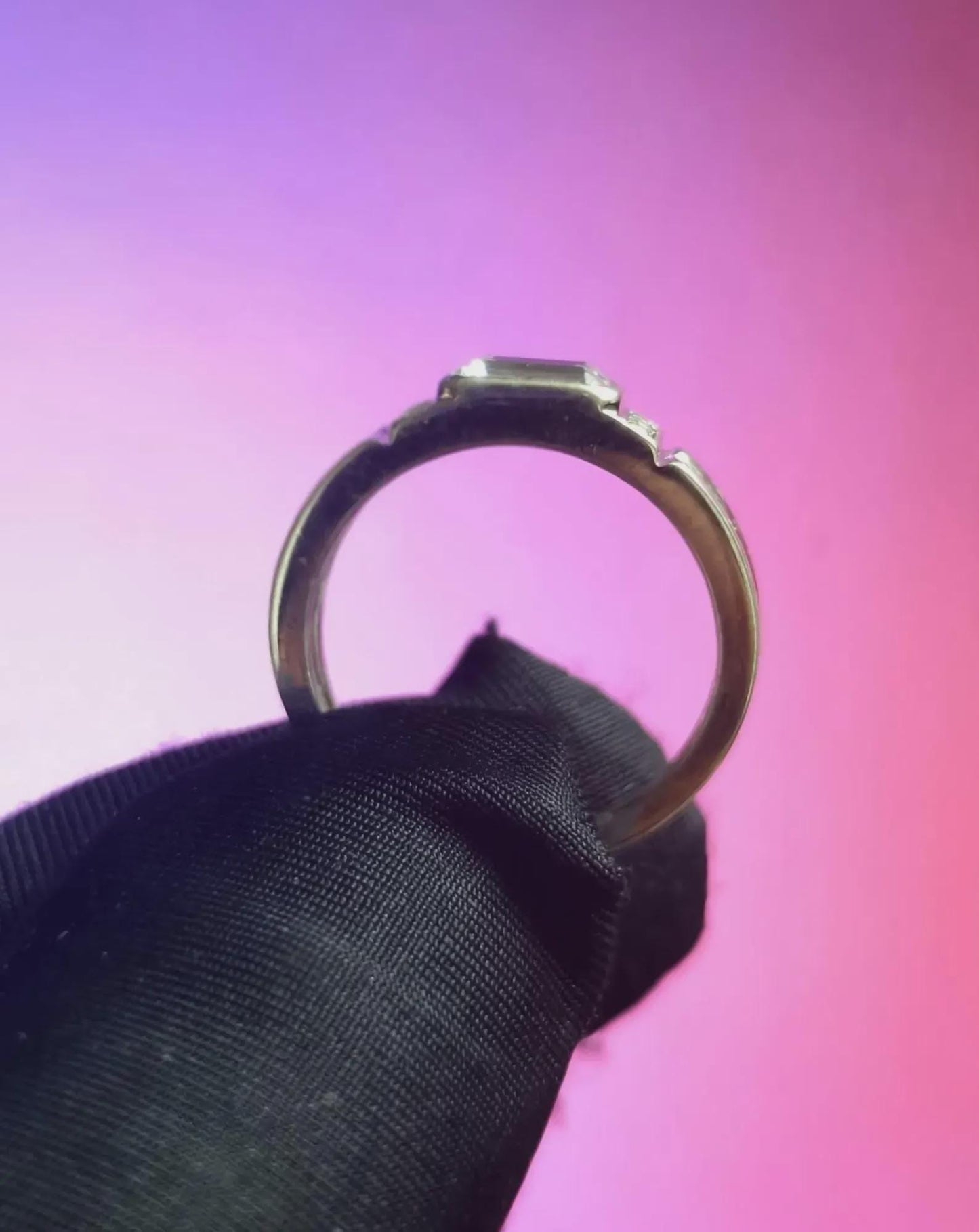 1Ct Moissanite Emerald Cut Wedding Band Ring 14K White Gold Plated 925 Sterling Silver Anniversary Ring, For Engagement Ring