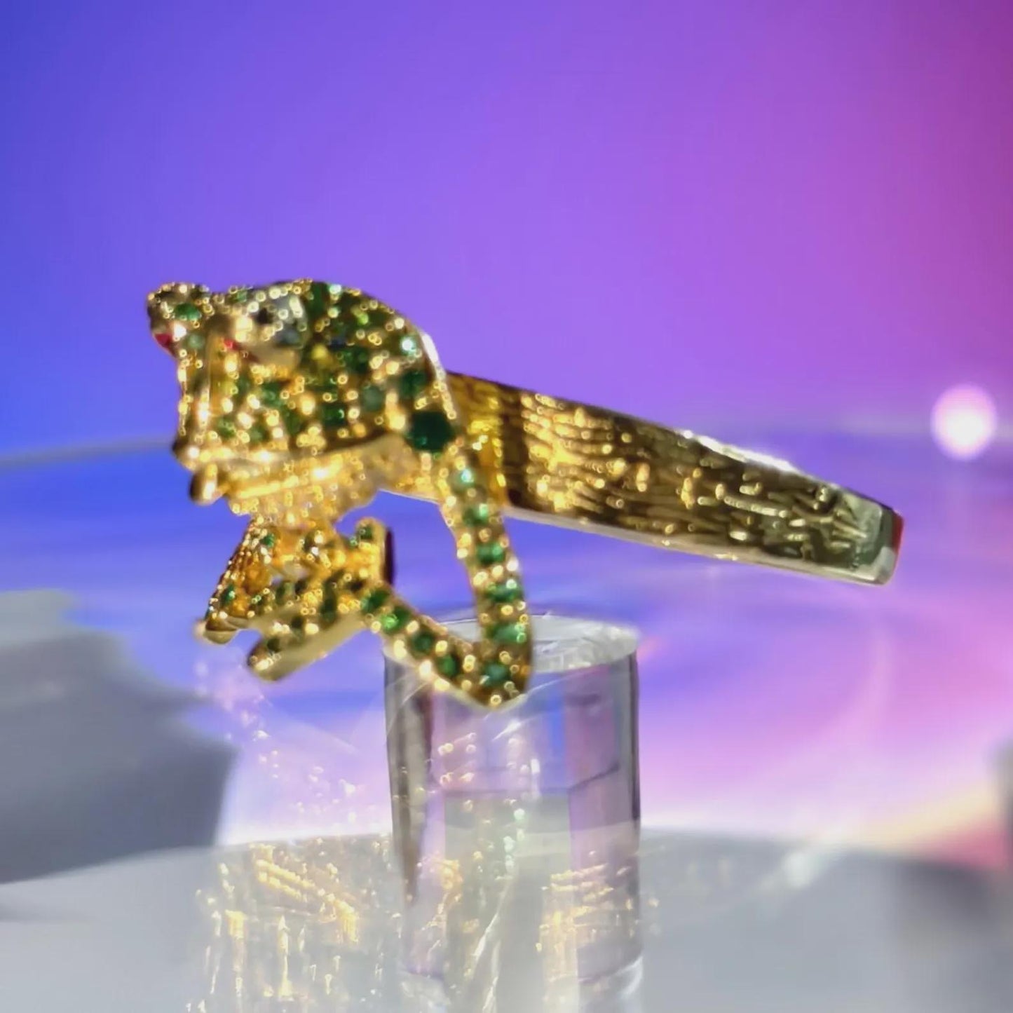 2Ct Round Cut Frog Shape Ring Simulated Green Emerald 14K Yellow Gold Plated 925 Sterling Silver, Anniversary Ring, For Birthday Gift Ring