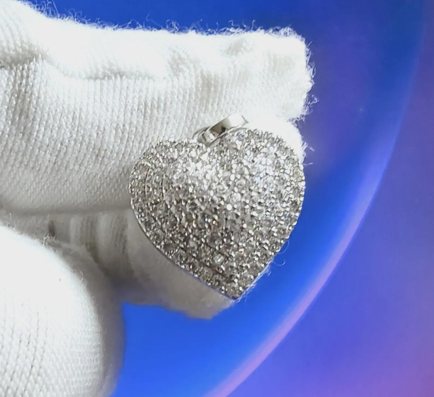 Round Cut Simulated White Diamond Women's Heart Shape Pendant 14K White Gold Plated Pendant Wedding Anniversary Valentines Gift For Her