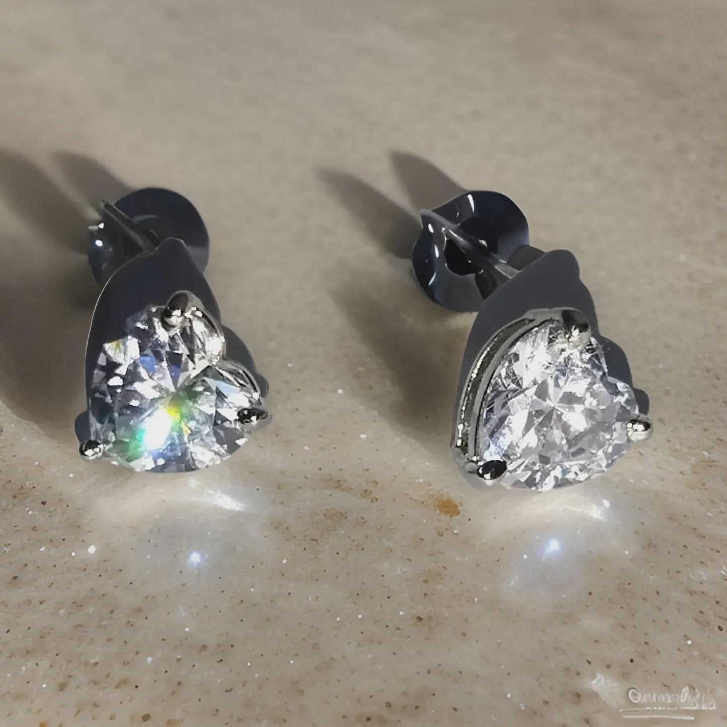 4Ct Heart Cut Moissanite Solitaire Stud Earrings 14K White Gold Finish 925 Silver Stud Earrings. Women Earrings, Gift for Her