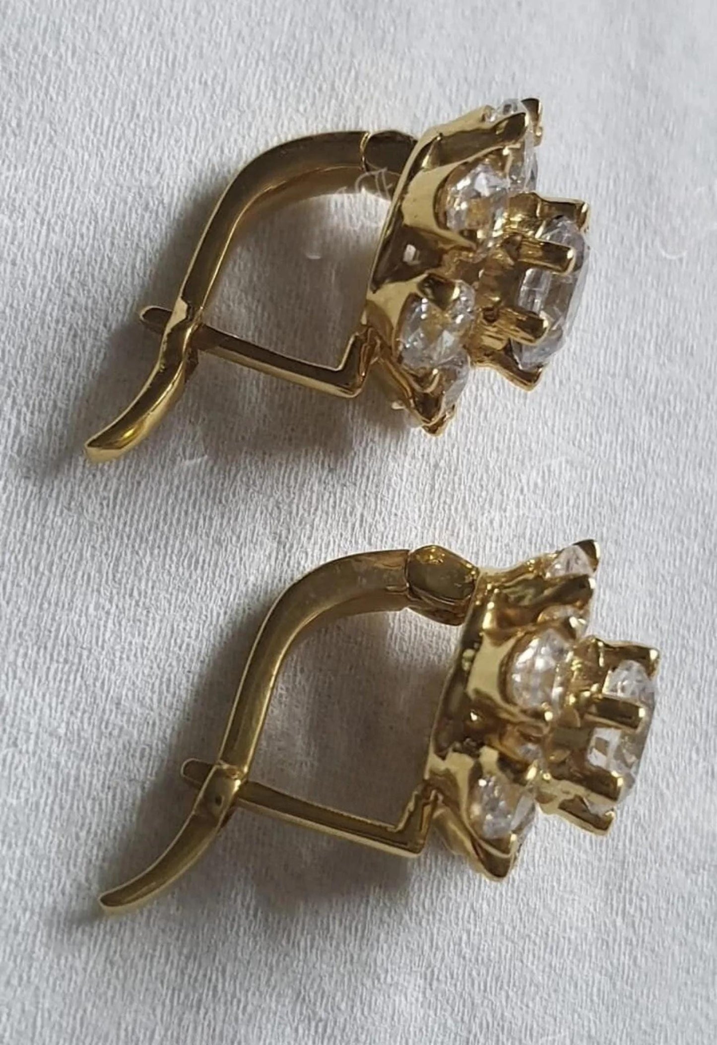 2Ct Round Cut Simulated Diamond Cluster Flower Cluster Stud Earrings 14k Yellow Gold Plated, Cluster Earring, Flower Earring, Gift for Party