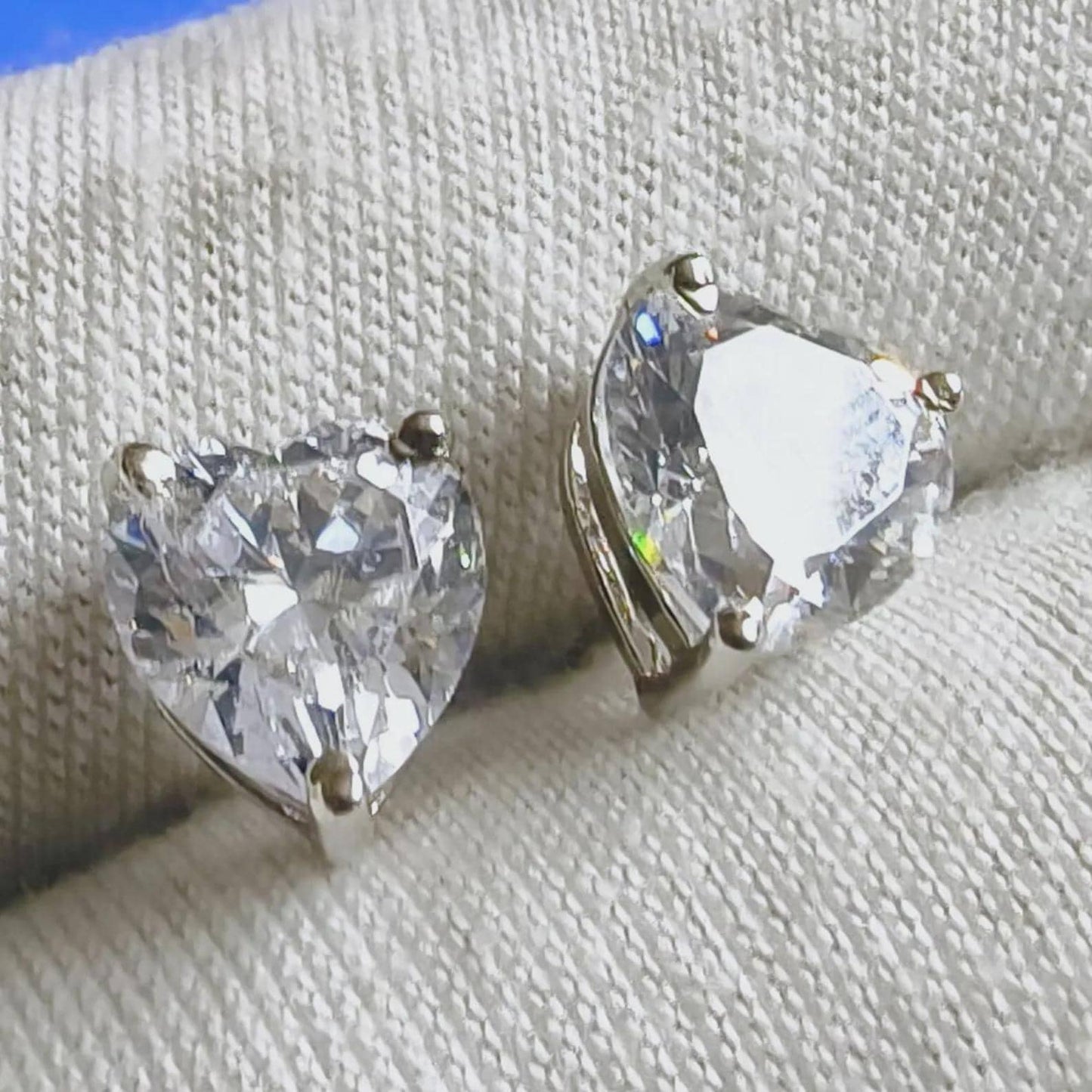 4Ct Heart Cut Moissanite Solitaire Stud Earrings 14K White Gold Finish 925 Silver Stud Earrings. Women Earrings, Gift for Her