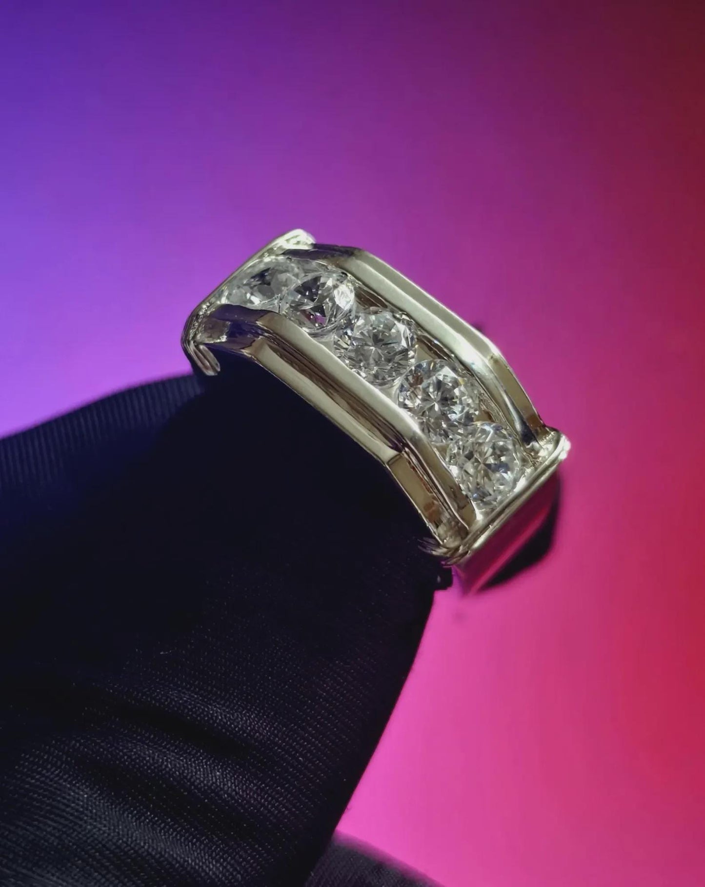 2Ct Moissanite Anniversary Band Ring Round Cut 14K White Gold Plated 925 Silver, Engagement Band Ring, For Wedding Ring