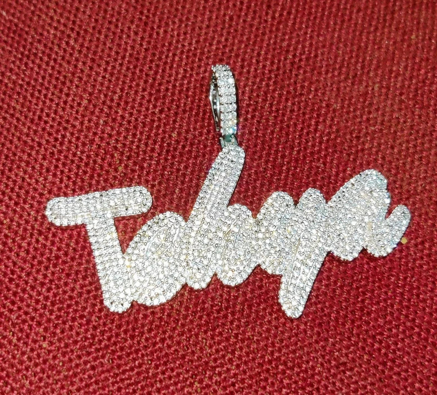 2Ct Diamond Round Cut Simulated Diamond Pendant, Custom Any Letter Diamond Pendant, 925 Sterling Silver For Birthday and Party Pendant Gift